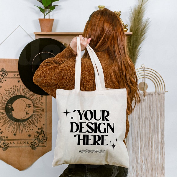 Lightweight Tote Bag Mockup - OAD113 - Trendy Boho Bag Mock Up - Cotton Canvas Tote Bag - Natural Tote Mock - Print on Demand - Liberty Bags