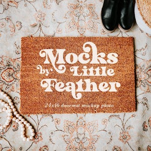 Coir Doormat Mockup, Custom Doormat Mockups, 24x16 Doormat Printify Mockup, Welcome Mat Mockup, Product Mockup image 1
