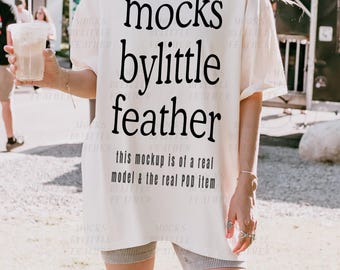 Elfenbeinfarben Comfort Colors Mockup, 1717 Komfortfarben Elfenbein Mockup, Comfort Colors Hemd Mockup, Süßes Outdoor Tshirt Mockup, Real Model Mockup