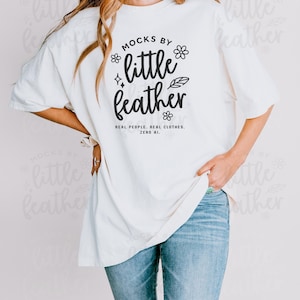 Comfort Colors 1717 t-shirt mockup by mocksbylittlefeather. A Print on Demand Mockup Shop that provides high quality png mockups for POD sellers. Little feather mocks uses only real models, real products, no Ai ever.