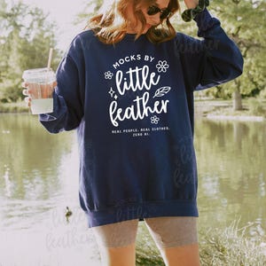 True Navy 1566 Mock Up - Comfort Colors 1566 Mockup Blue - C1566 Outdoor Sweatshirt Mocks - True Navy Mockup - Summer Oversized Sweater Mock