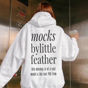 White Gildan 18500 Mockup, Urban City Model Mock-up, Aesthetic Oversized Sweatshirt Mock Up, Trendy POD Hoodie Sweater Mock
