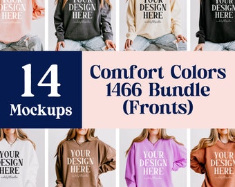 Comfort Colors 1466 Mockup Bundle, 1466 Simple Model Mockups, Comfort Colors Sweatshirt Mockup, Lightweight Crewneck Mockup, 1466 Size Chart