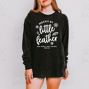 Comfort Colors 6014 Black Long Sleeve Shirt Mockup | C6014 TShirt Mock | Real Model Mock-Up | Simple Trendy Oversized Tee | Studio Aesthetic