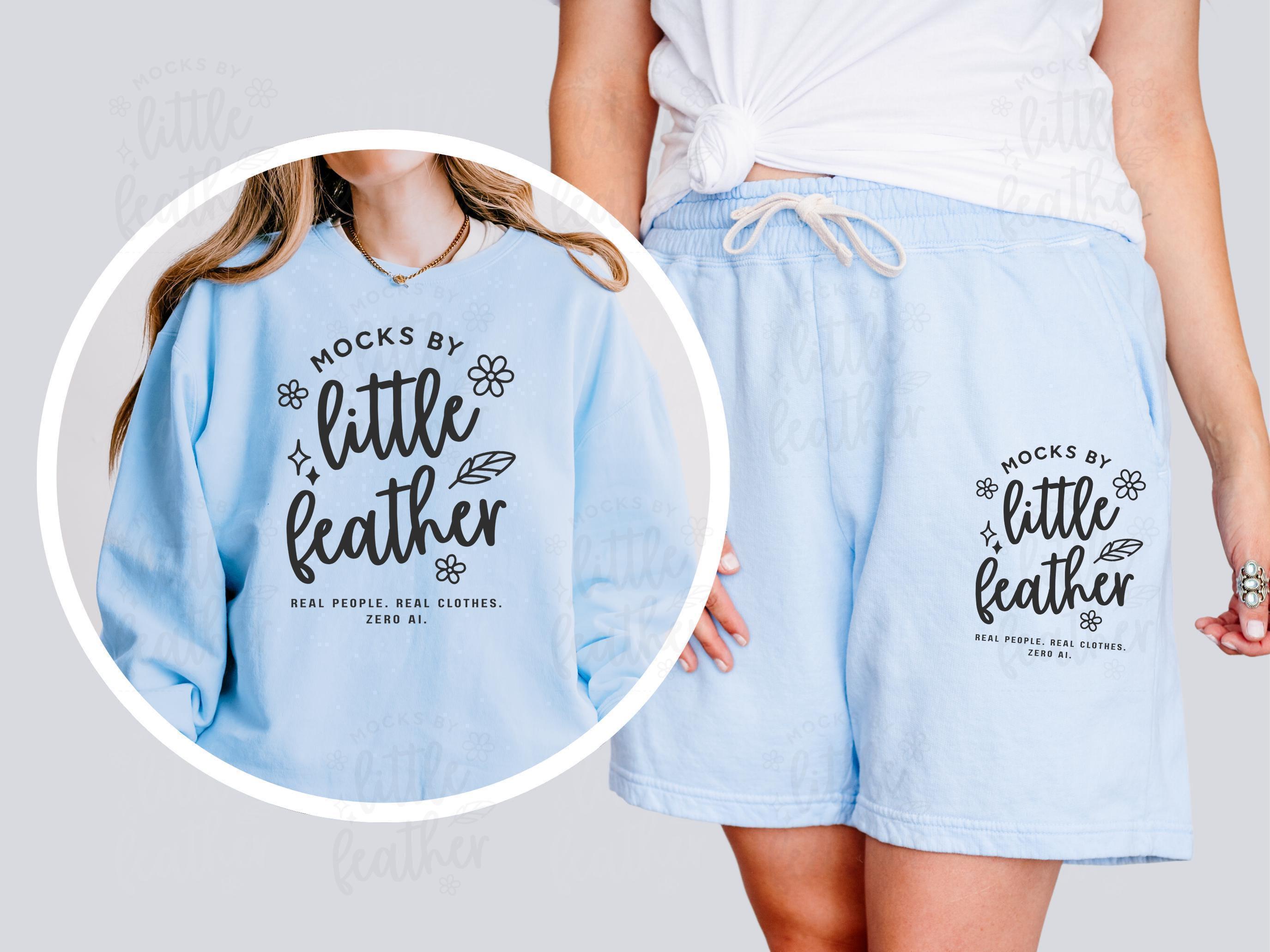 Hydrangea Comfort Colors 1468 + 1466 Top Bottom Set Mockup | C1468