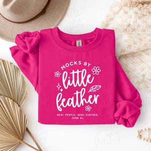 Gildan 18000 Heliconia Crewneck Sweatshirt Mockup | Simple Boho Aesthetic Folded Flat Lay