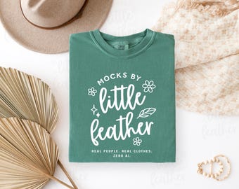 Comfort Colors 1717 Mockup (Color: Light Green) | C1717 Folded Flat Lay T-Shirt | Real Product, No Ai