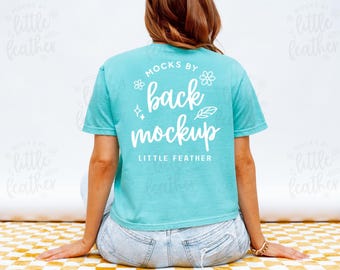 Comfort Colors 3023 Mockup (Color: Chalky Mint) | 3023CL Back of Shirt Mockup | Real Model, No Ai