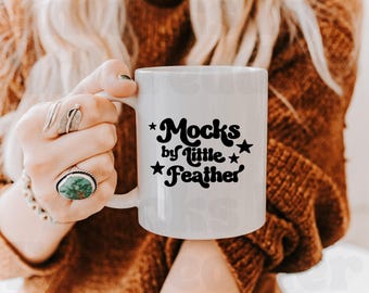 11oz Coffee Mug Mockup, Boho Retro Style, White Cup (Digital Download)