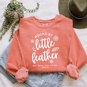 Comfort Colors 1566 Mockup Terracotta, Flatlay Sweatshirt Mockup, Trendy Boho Crewneck Mockup, Terracotta Mockup, Aesthetic Sweater Mockup