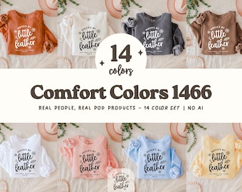 Comfort Colors 1466 Mockup Bundle, Cute Simple Flat Lay Mock-up, Trendy Casual Sweatshirt Mock, Boho Aesthetic Lightweight Crewneck Sweater