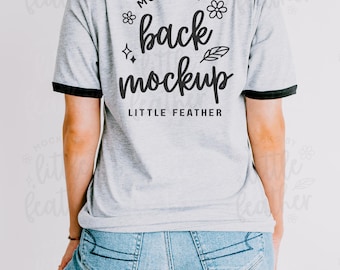 Next Level 3604 Heather Grey/Black Mockup, Heather Grey Tshirt Mockup, Cute 3604 Mockup Grey and Black, 3604 Shirt Mockup, Next Level Mockup
