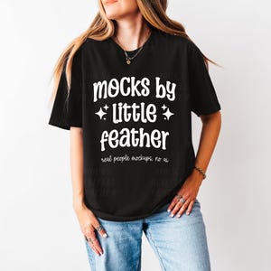 Black Gildan 64000 Mockup | G640 T-shirt Mock Up | G64000 Shirt Mock-Up | Real Model | Trendy Simple Studio Aesthetic Oversized Tee