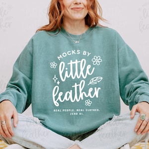 Light Green 1566 Mock Up - Comfort Colors 1566 Mockup - C1566 Boho Crewneck Sweatshirt Mocks - Light Green Mock-up - Unisex Sweater Mock