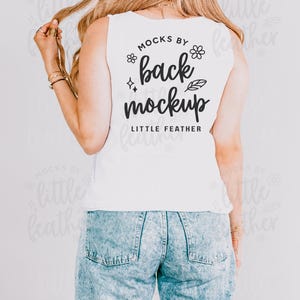 Comfort Colors 9360 White Mockup, Real Model, Trendy Simple Tank Top, Cute C9360 White Tank, Minimal Summer Casual Aesthetic POD Shirt