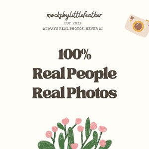 The image is a mockup of a website or social media post, featuring a camera, flowers, and text.
