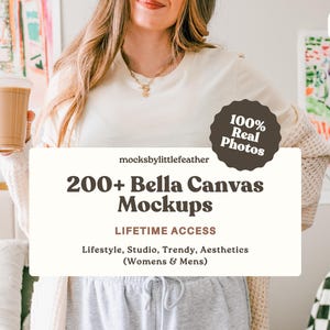 Paquete de acceso de por vida a la maqueta Bella Canvas 3001 / Maquetas de camisetas BC3001 / Maqueta de modelo real / Estética de estudio de estilo de vida simple y moderno