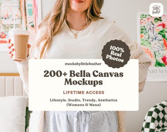 Bella Canvas 3001 Mockup Lifetime Access Bundle | BC3001 T-shirt Mock Ups | Real Model Mock-Up | Trendy Simple Lifestyle Studio Aesthetic