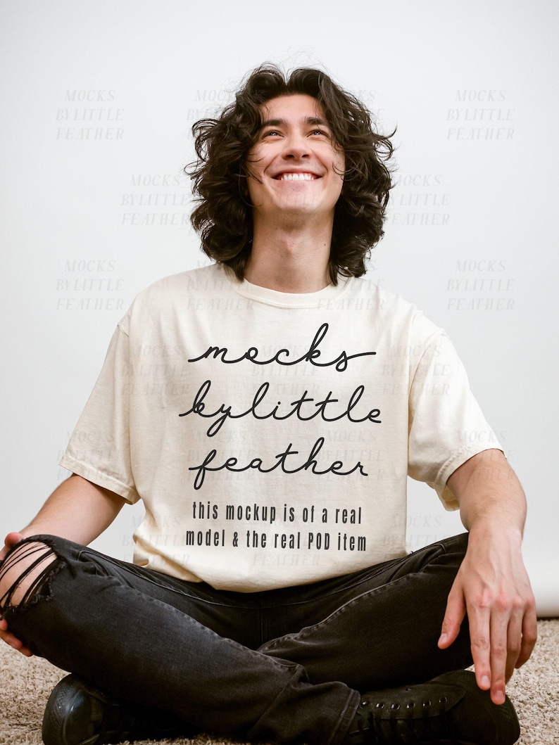 Comfort Colors 1717 Mockup | Men's T-Shirt Real Photo POD Business Tool image 1