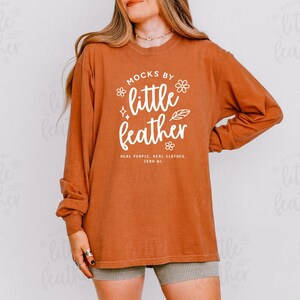 Maqueta de camiseta de manga larga Yam Comfort Colors 6014 naranja C6014 / Maqueta de camiseta de gran tamaño con impresión a pedido para POD / Modelo real