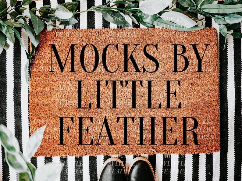 Coir Doormat Mockup, Custom Doormat Mockups, 24x16 Doormat Printify Mockup, Welcome Mat Mockup, Product Mockup image 1