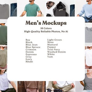 Comfort Colors 1717 Mockup Bundle | C1717 Tshirt Mock-Up | Real Womens, Mens, Flat Lay Mocks, No Ai | Lifetime Access + Size Charts Included image 4