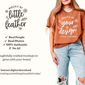 Gildan 64000 T Shirt Mockup Bundle | G64000 T-shirt Mock-Up | G640 Tee Mock Up | Real Human Model | Trendy Warm Cozy Boho Minimal Aesthetic image 9