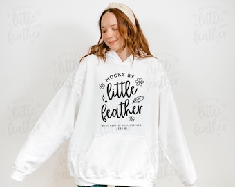 Gildan 18500 vit hoodiemodell med riktig modell (digital nedladdning)