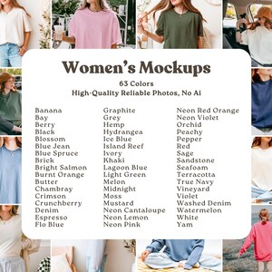 Comfort Colors 1717 Mockup Bundle | C1717 Tshirt Mock-Up | Real Womens, Mens, Flat Lay Mocks, No Ai | Lifetime Access + Size Charts Included image 3