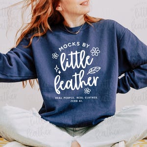 True Navy 1566 Mock Up - Comfort Colors 1566 Mockup Blue - C1566 Boho Crewneck Sweatshirt Mocks - True Navy Mock-up - Unisex Sweater Mock