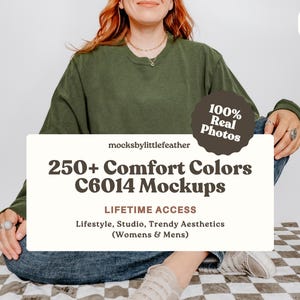 Comfort Colors 6014 Lifetime Access Bundle. C6014 Long Sleeve Tshirt Mockups by MocksByLittleFeather