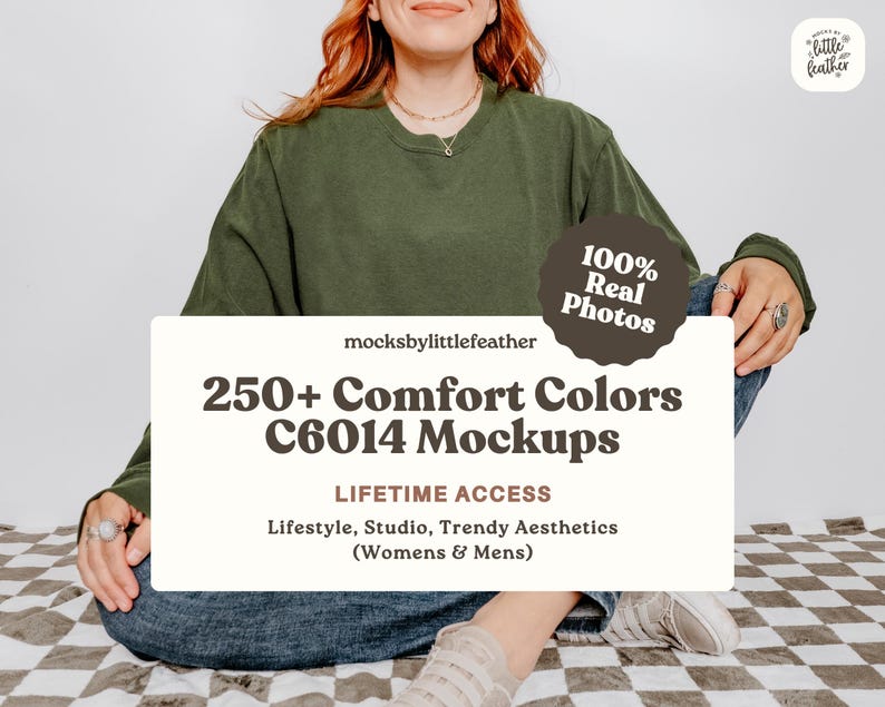 Comfort Colors 6014 Lifetime Access Bundle. C6014 Long Sleeve Tshirt Mockups by MocksByLittleFeather