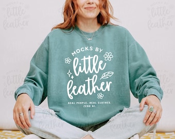 Light Green Comfort Colors 1566 Crewneck Sweatshirt Mockup (Digital Download)