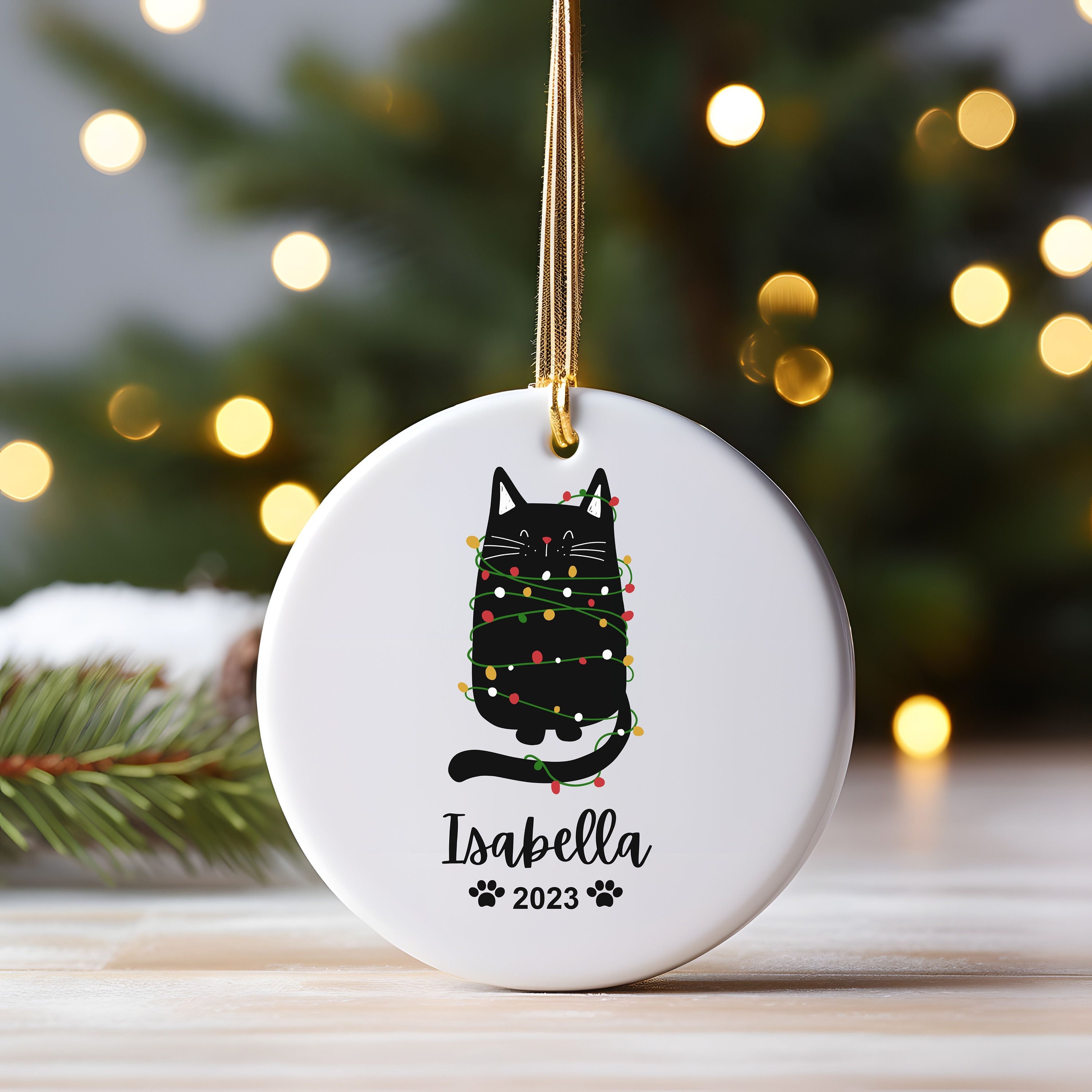 Pet Portrait Ornament Christmas Ornamentpersonalized Cat - Etsy