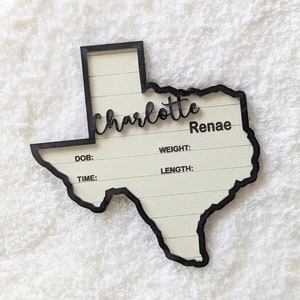 Regardez votre bébé grandir Jalons adorables en forme de Texas Accessoires photo pour nouvelle maman Shiplap noir et blanc nourrisson à 1 an image 10