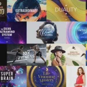Könnte beinhalten: Eine Collage aus Buchcovern und Werbegrafiken mit verschiedenen Titeln, darunter "Hero Genius Legend", "Be Extraordinary" und "10X Fitness". Die Designs zeigen verschiedene Farbschemata und Bilder, die Selbstverbesserung und persönliches Wachstum fördern.
