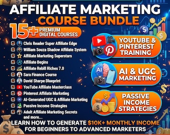 Affiliate Marketing Master Bundle | 15+ Digital Marketing Courses | Instant Digital Download