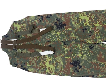 Authentic German Army Flecktarn Wet Weather Pants Waterproof Bundeswehr Camo Military Surplus Uniform Camouflage Snow Trousers
