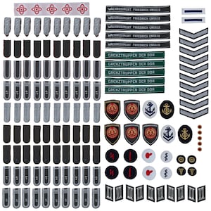 Authentic East German Patch Lot NVA DDR Insignia Armbands Collar Tabs Shoulder Boards Military Germany