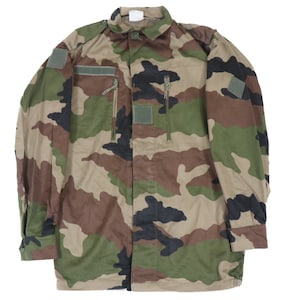 Authentic French CCE Woodland Camo Combat Field Jacket Uniform F2 France Camo Uniform Woodland Army Surplus Military Coat Shirt
