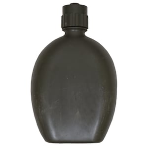Authentic Portuguese Army OD Green Canteen with Cap Water Bottle Portugal Military