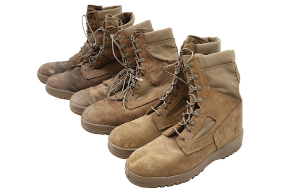 U.S Marine Corp Hot Weather Combat Boots Field Used Coyote Brown