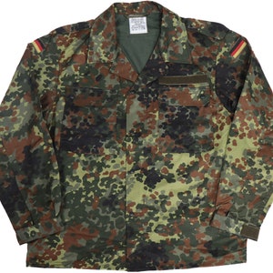 Authentic German Army Flecktarn Jacket Bundeswehr Camo Military Surplus Uniform Camouflage Shirt