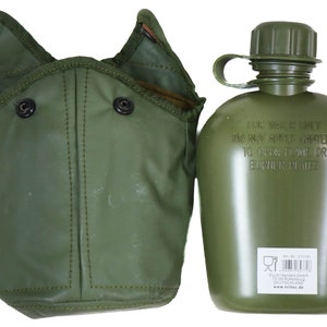Authentic Belgian Army OD Woodland Green Canteen Flask Bottle Belgium Military Surplus Camouflage Field Gear