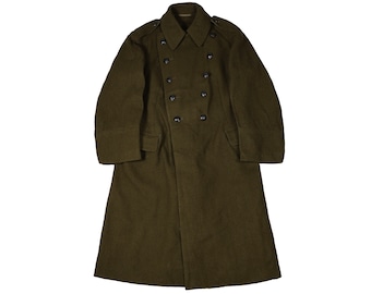 Authentic Romanian Army Wool Trench Coat Jacket Cold Weather Camo Army Surplus Military Uniform