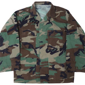 Camisa militar de campo BDU M81 Woodland, uniforme de combate del ejército, Top
