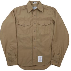 Authentic US USMC Service Uniform Khaki Dress Long Sleeve Shirt Marine Corps