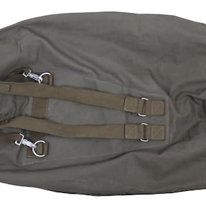 Authentic German Bundeswehr OD Duffle Bag with Straps Army Military Canvas Sack