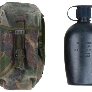 Authentic British Military Woodland DPM PLCE Canteen Pouch with Canteen Field Pouch Water Bottle Great Britain