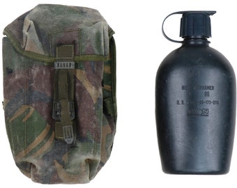 Authentic British Military Woodland DPM PLCE Canteen Pouch with Canteen Field Pouch Water Bottle Great Britain